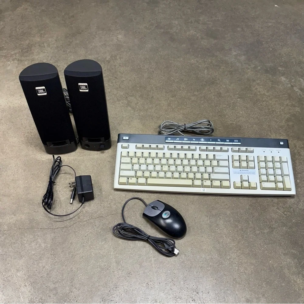 HP Keyboard Mouse Combo w JBL Speakers Desktop Computer Set